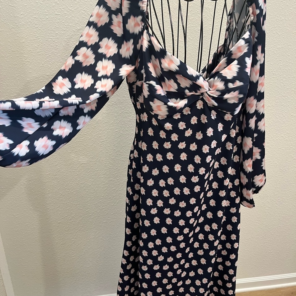 Sachin + Babi Navy and Pink Floral Dress